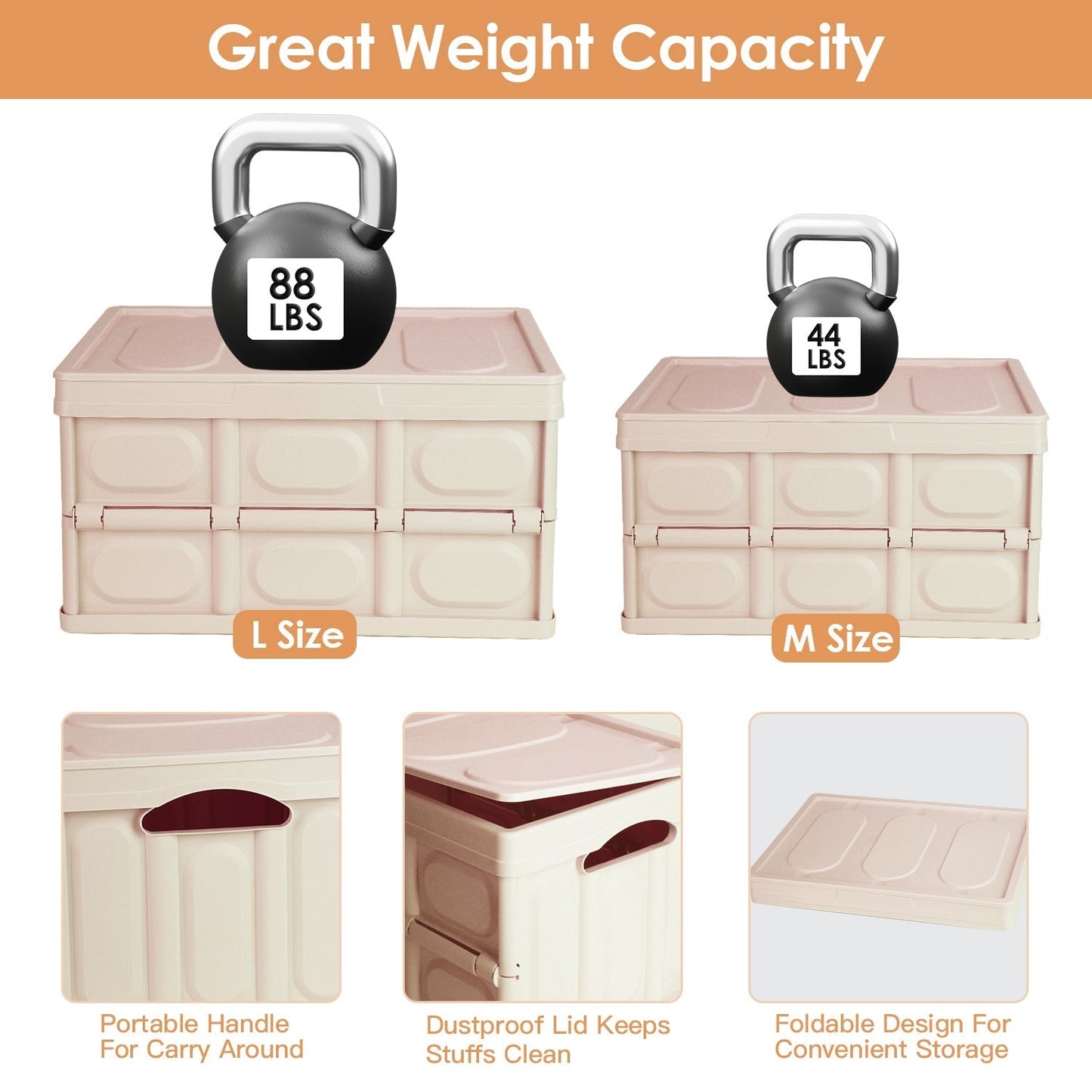 56L Collapsible Camping Storage Bins – 2 Pack