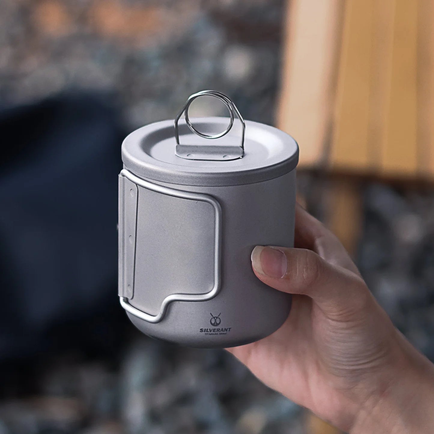 Titanium Double Wall Mug 300ml/10.14fl oz - Foldable Handle
