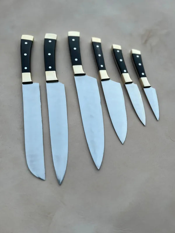 Malika Knives Professional Chef Knife Set with Leather Case