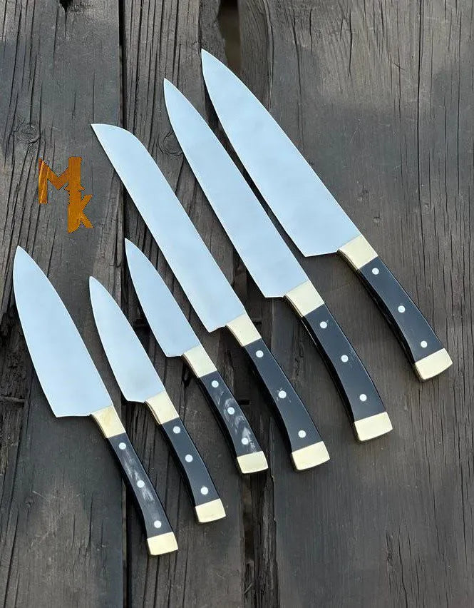 Malika Knives Professional Chef Knife Set with Leather Case