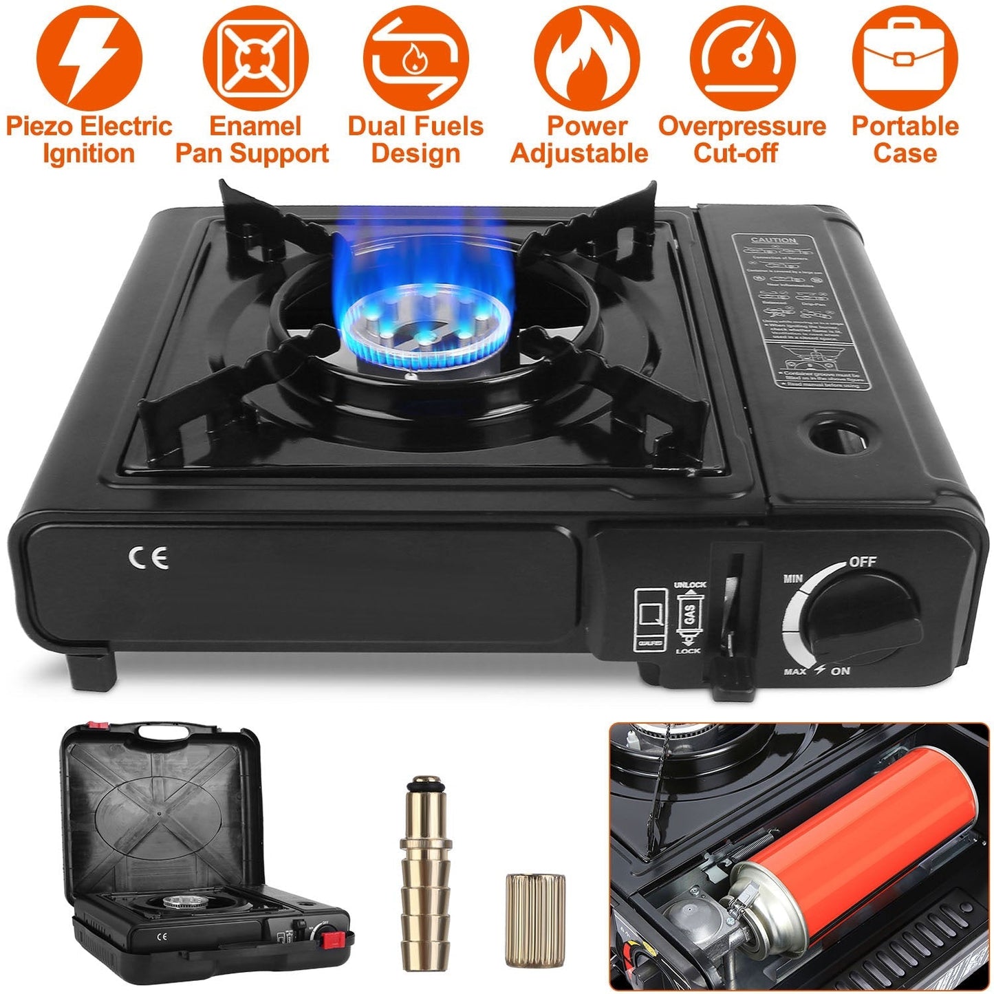 3300W Dual-Fuel Portable Camping Stove