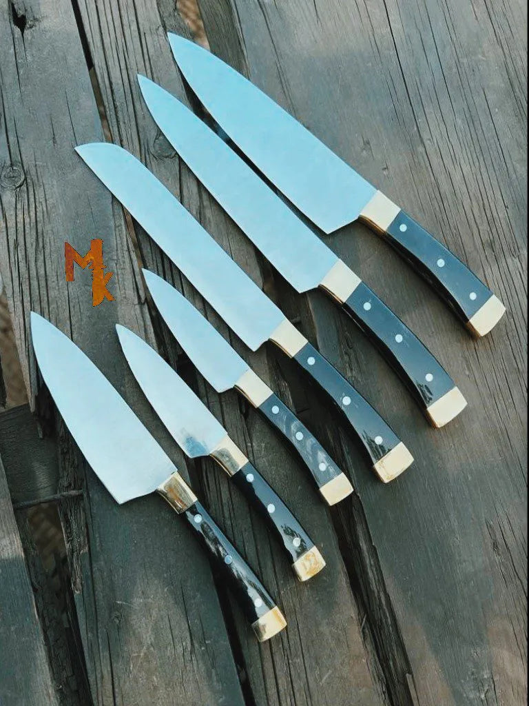 Malika Knives Professional Chef Knife Set with Leather Case