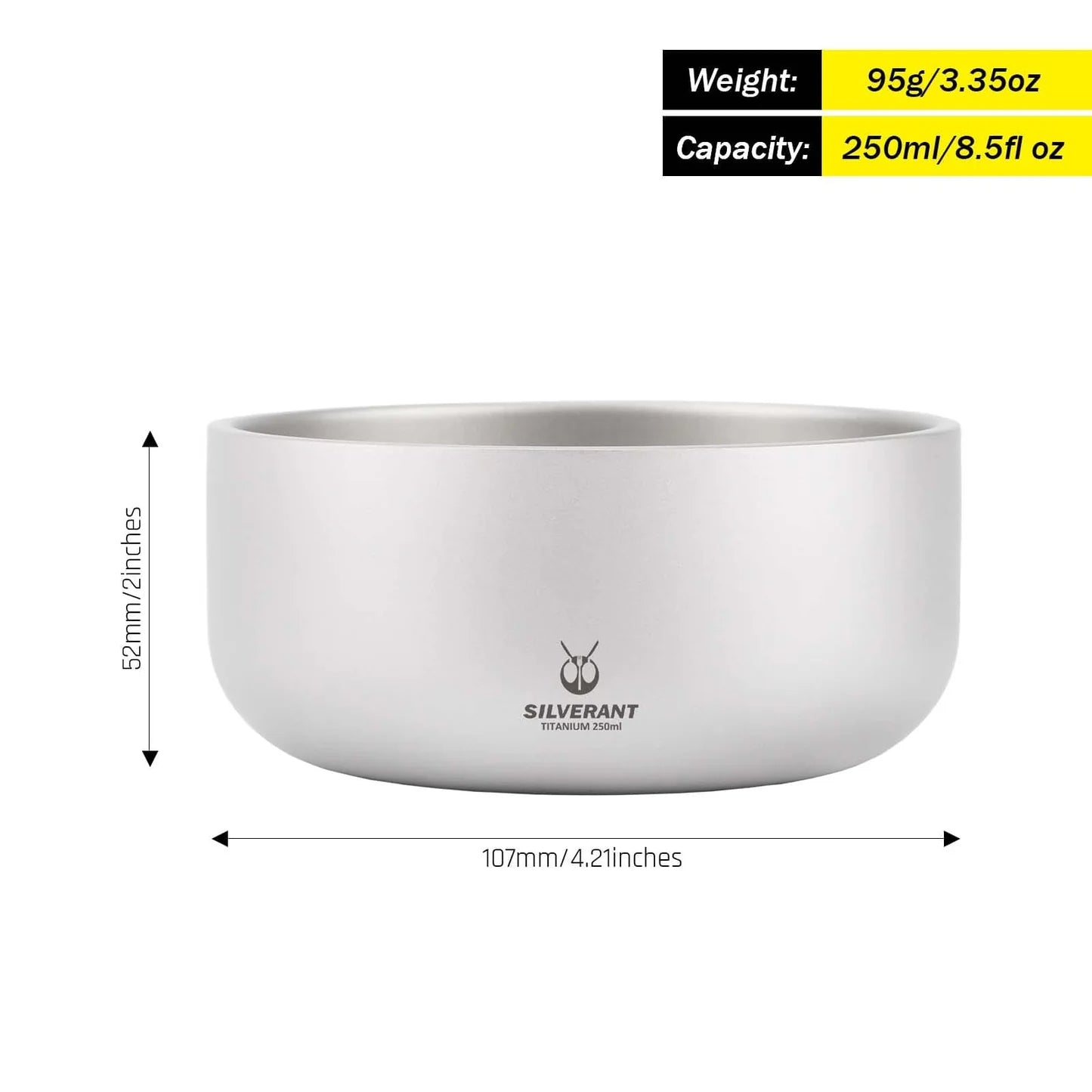 Titanium Backcountry Double-Wall Bowl – 250 ml