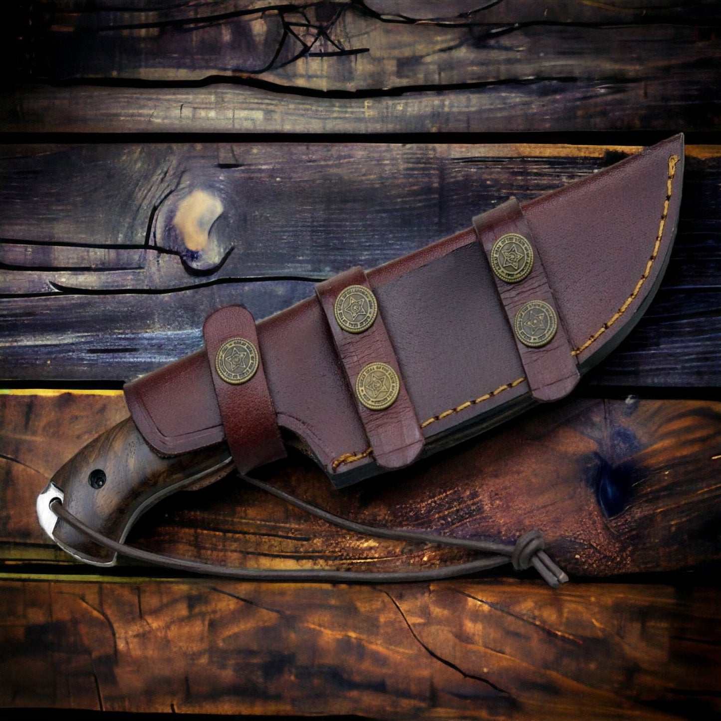 D2 Hunting Knife with Rosewood Handle Full Tang