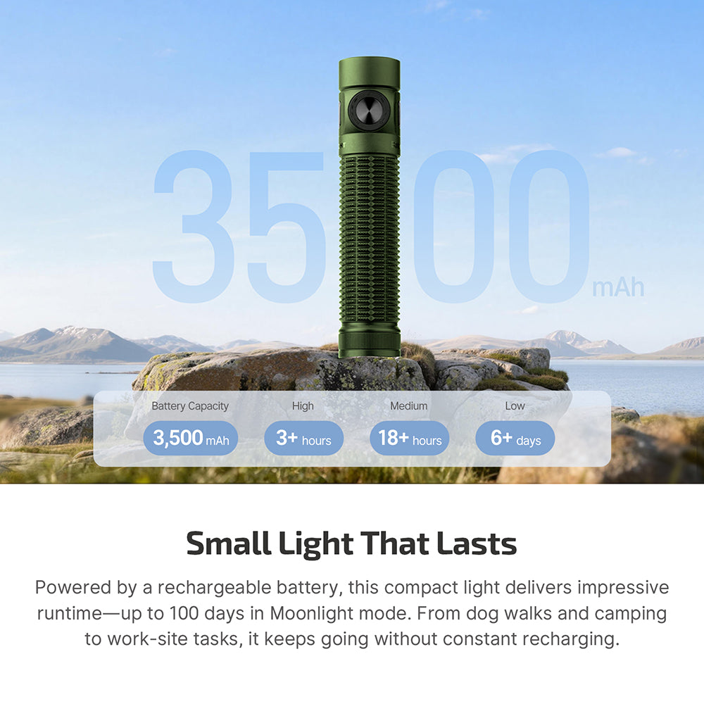 Baton 4 Pro EDC flashlight 1500 1600 Lumens OD Green
