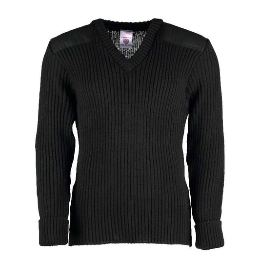 TW Kempton York Woolly Pully Vee Neck Sweater with Patches