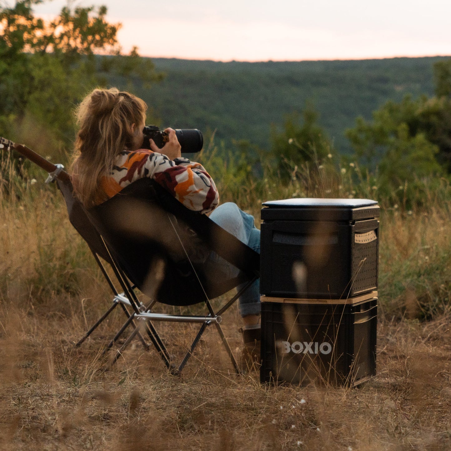 BOXIO CHAIR Set of 4 I set of camping chairs with box