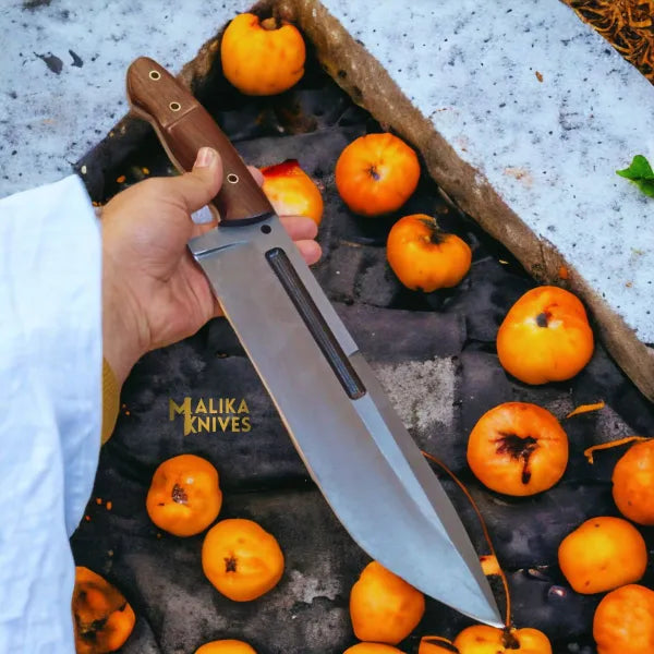 D2 Bowie Knife | Rosewood Handle | Bushcraft Tool.