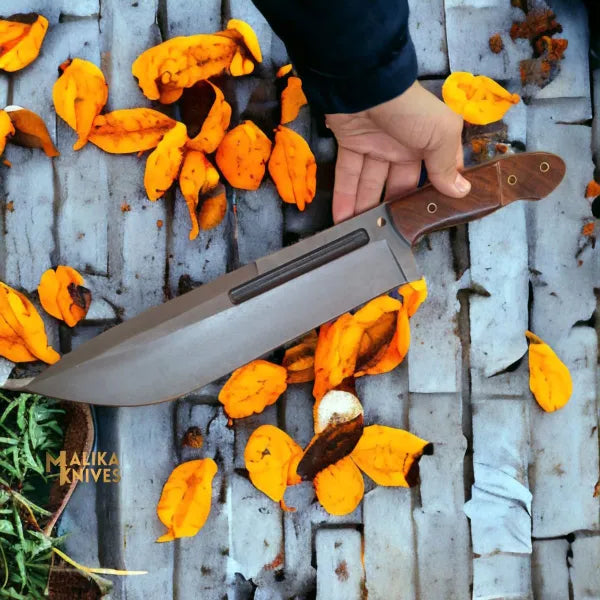 D2 Bowie Knife | Rosewood Handle | Bushcraft Tool.