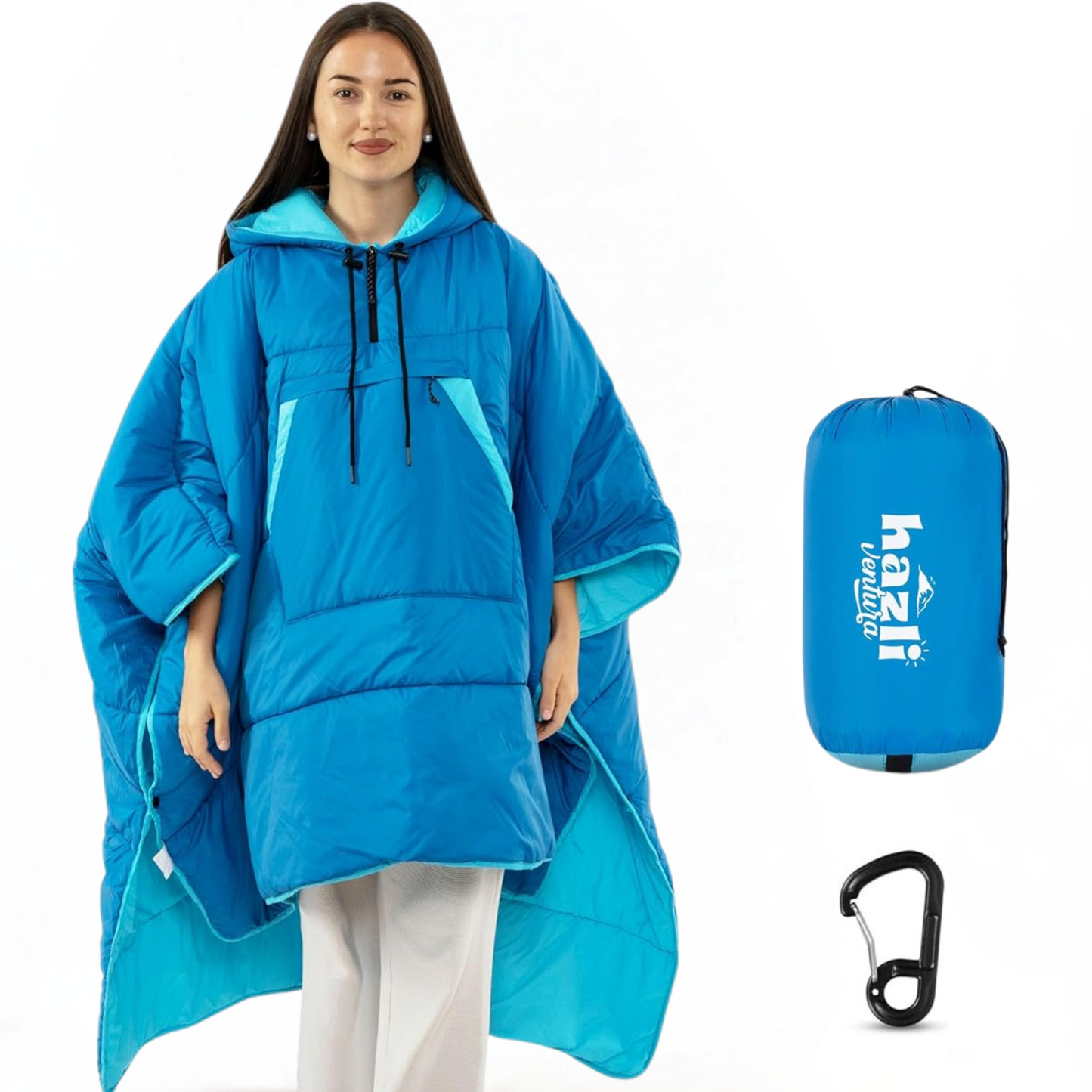 Wearable Poncho Blanket | Hooded Windproof Blanket | Camping & Outdoor for Men & Women