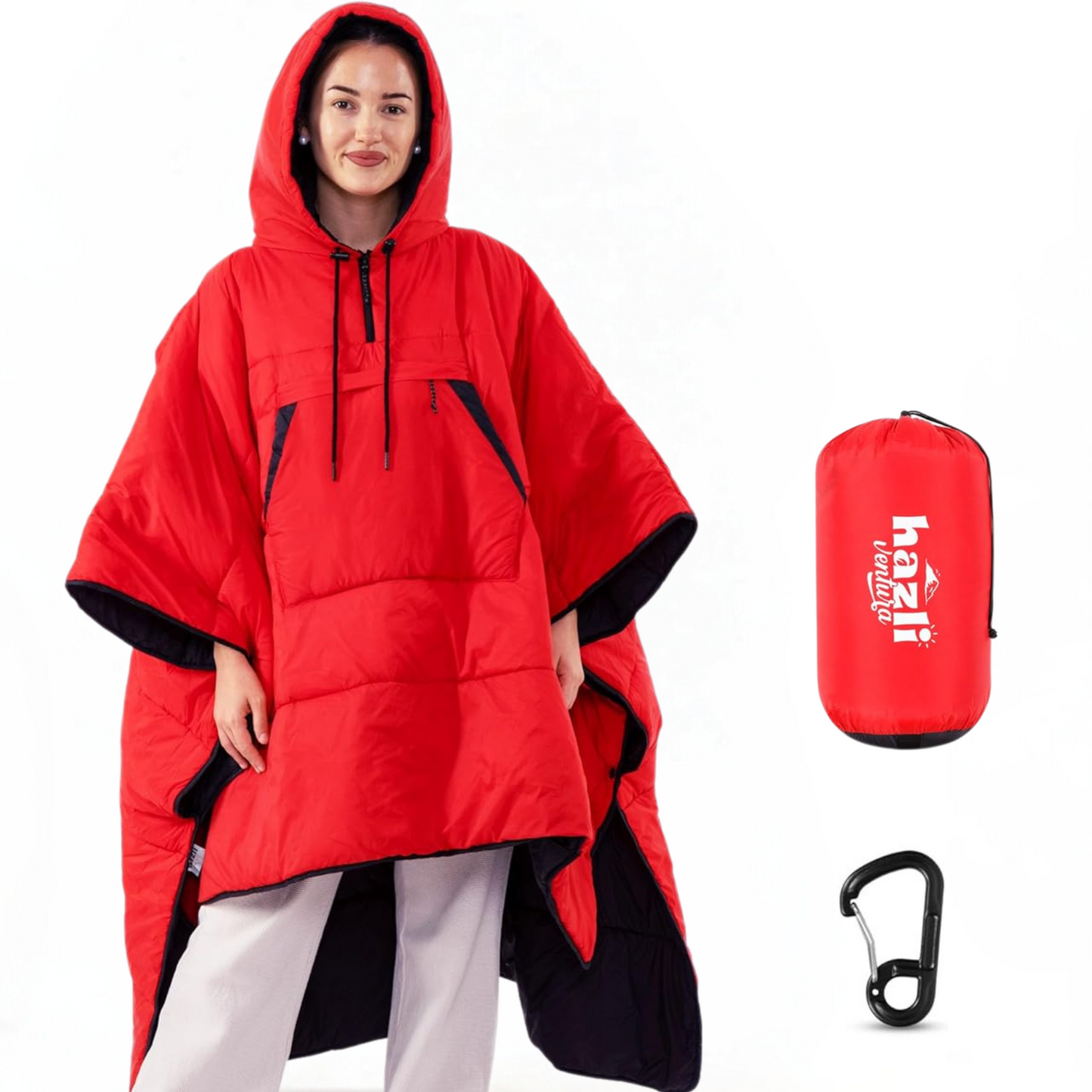 Wearable Poncho Blanket | Hooded Windproof Blanket | Camping & Outdoor for Men & Women