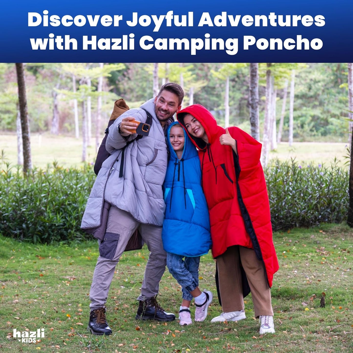 Wearable Poncho Blanket | Hooded Windproof Blanket | Camping & Outdoor for Men & Women