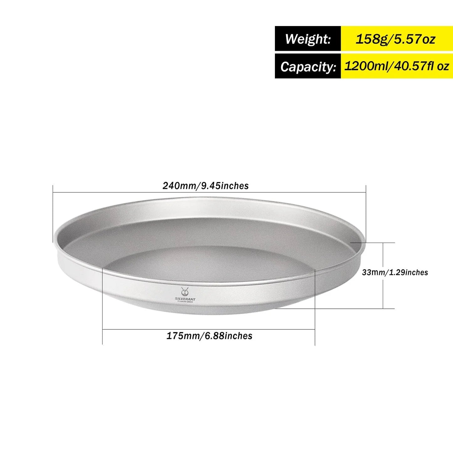 Titanium Camping Plate – 1200 ml