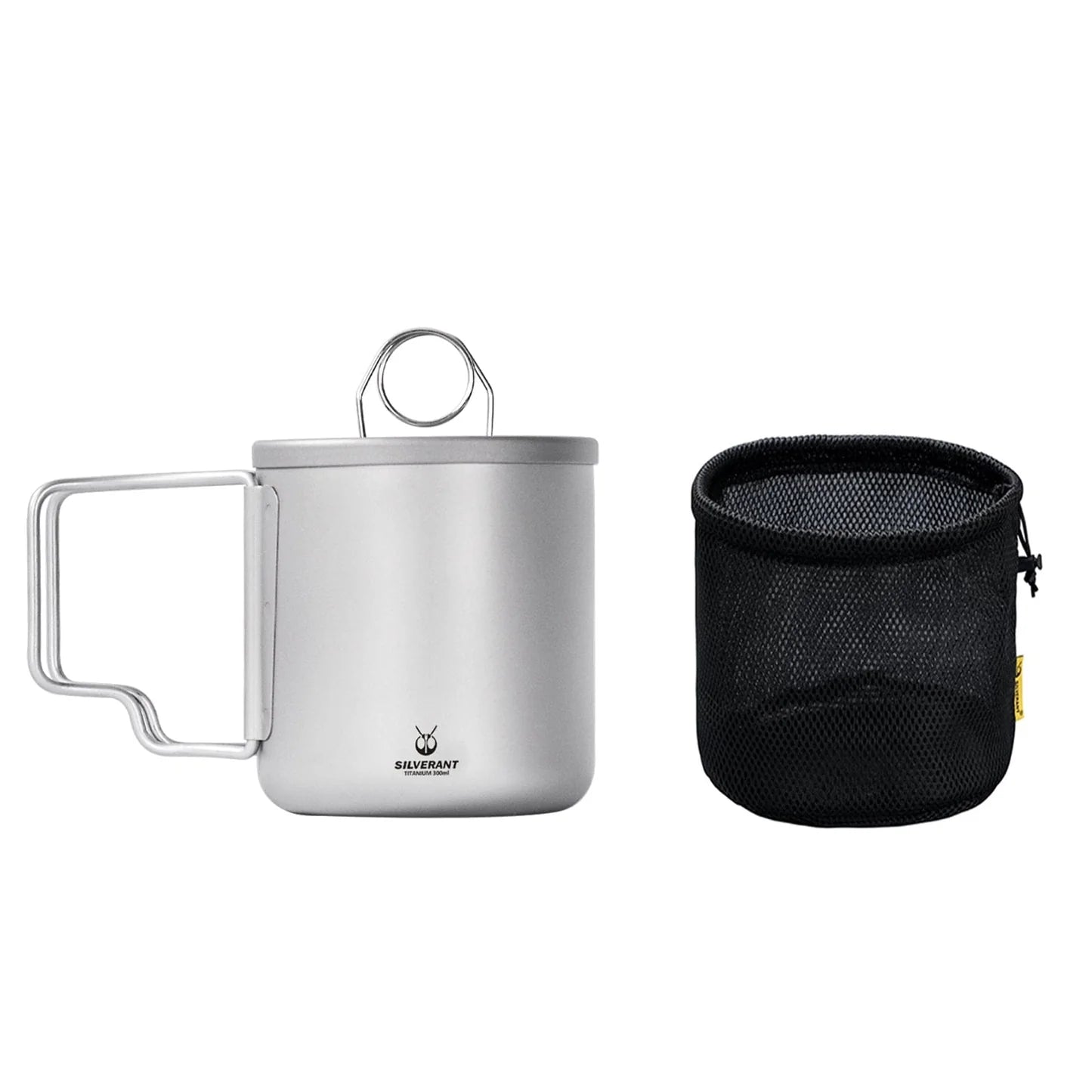Titanium Double Wall Mug 300ml/10.14fl oz - Foldable Handle