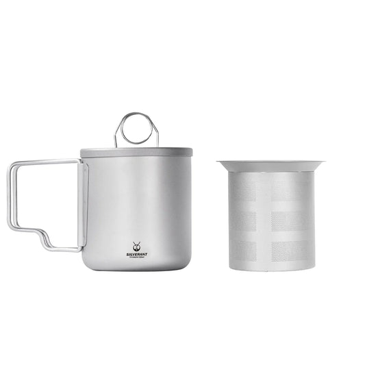 Titanium Double Wall Mug 300ml/10.14fl oz - Foldable Handle