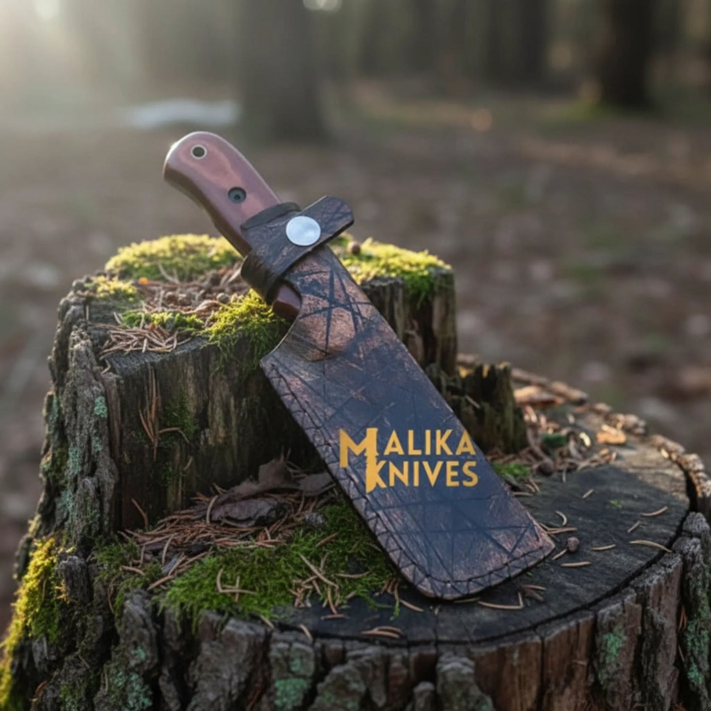 D2 Hunting Knife Blue Creek | Leather Sheath