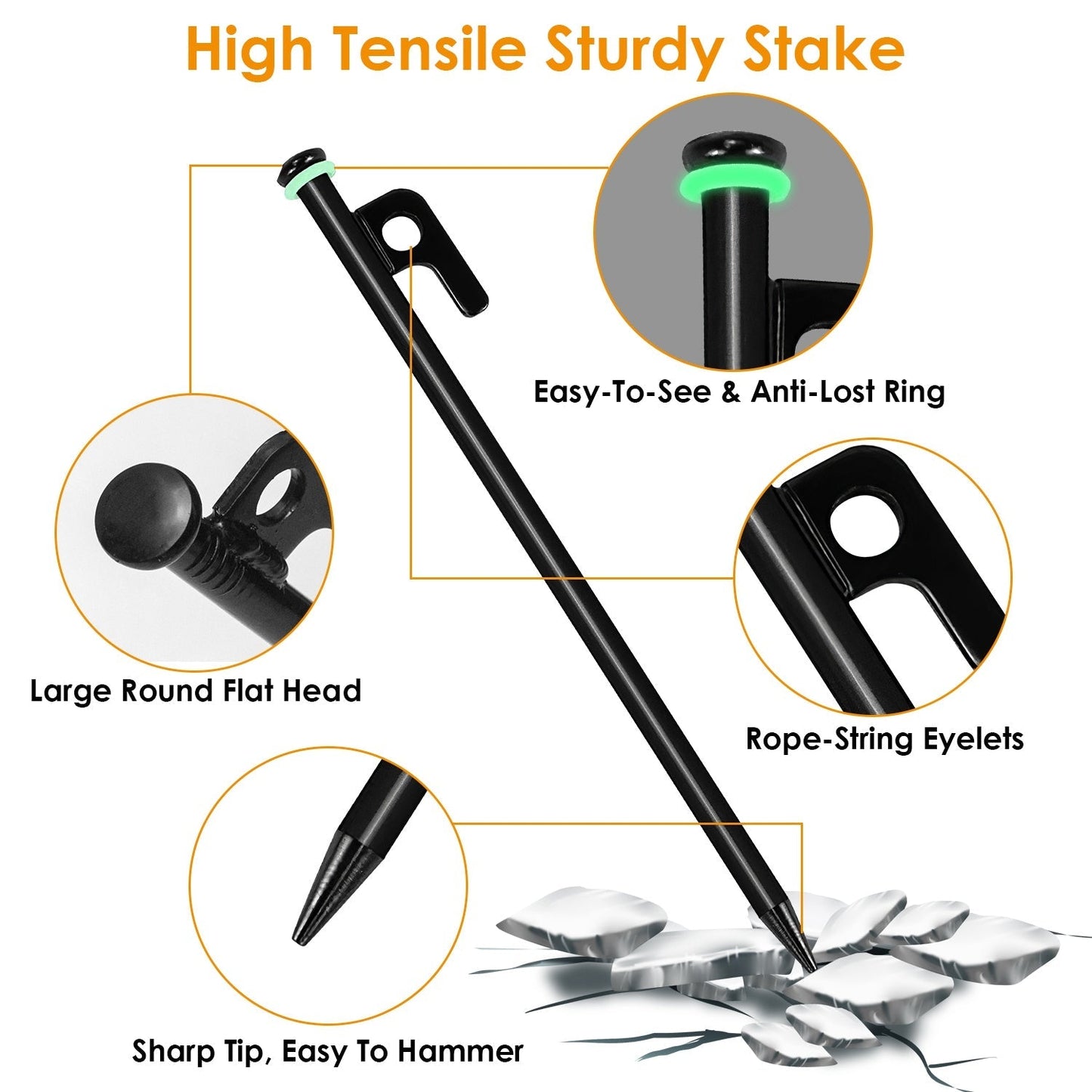 Tent Stake & Camping Hammer Kit