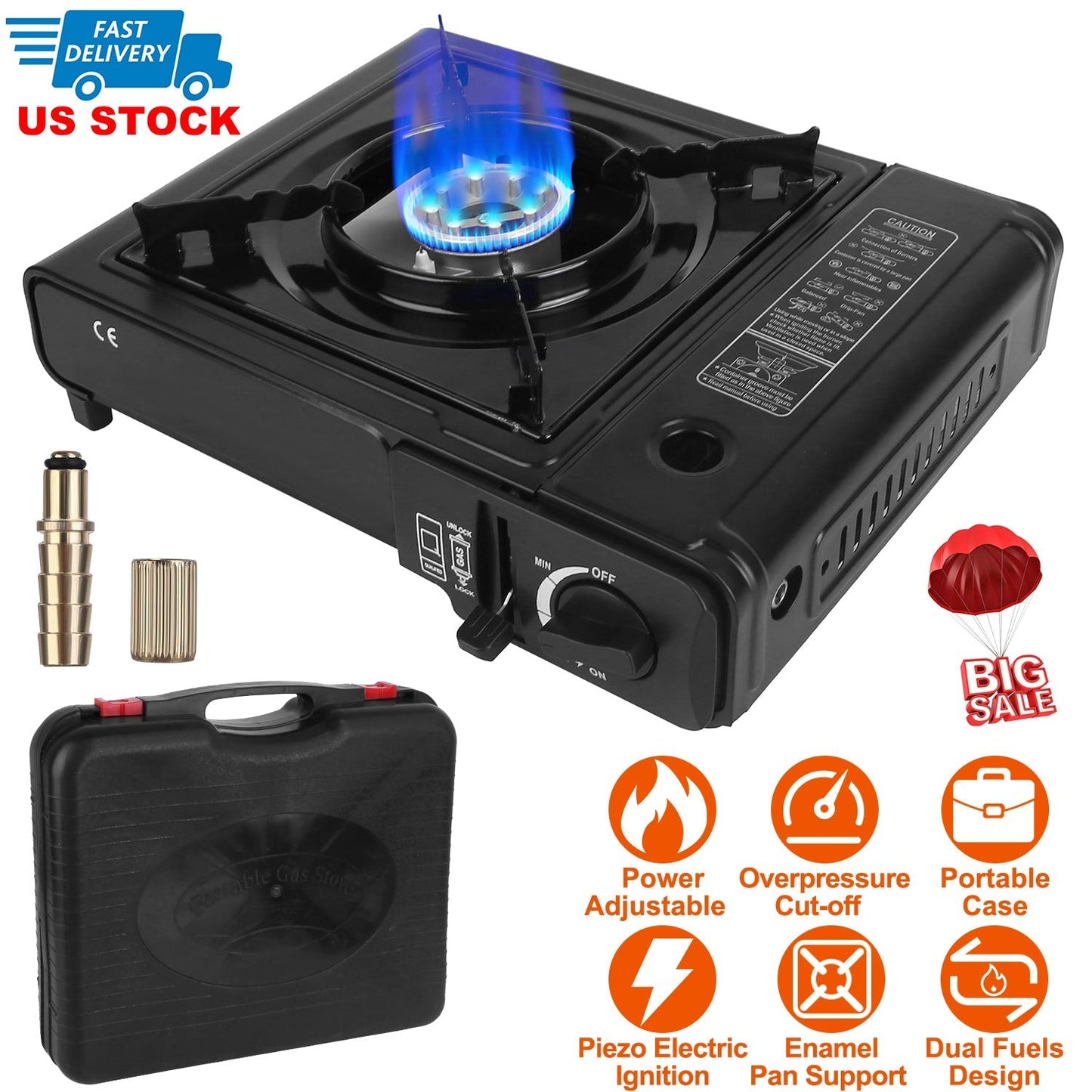 3300W Dual-Fuel Portable Camping Stove
