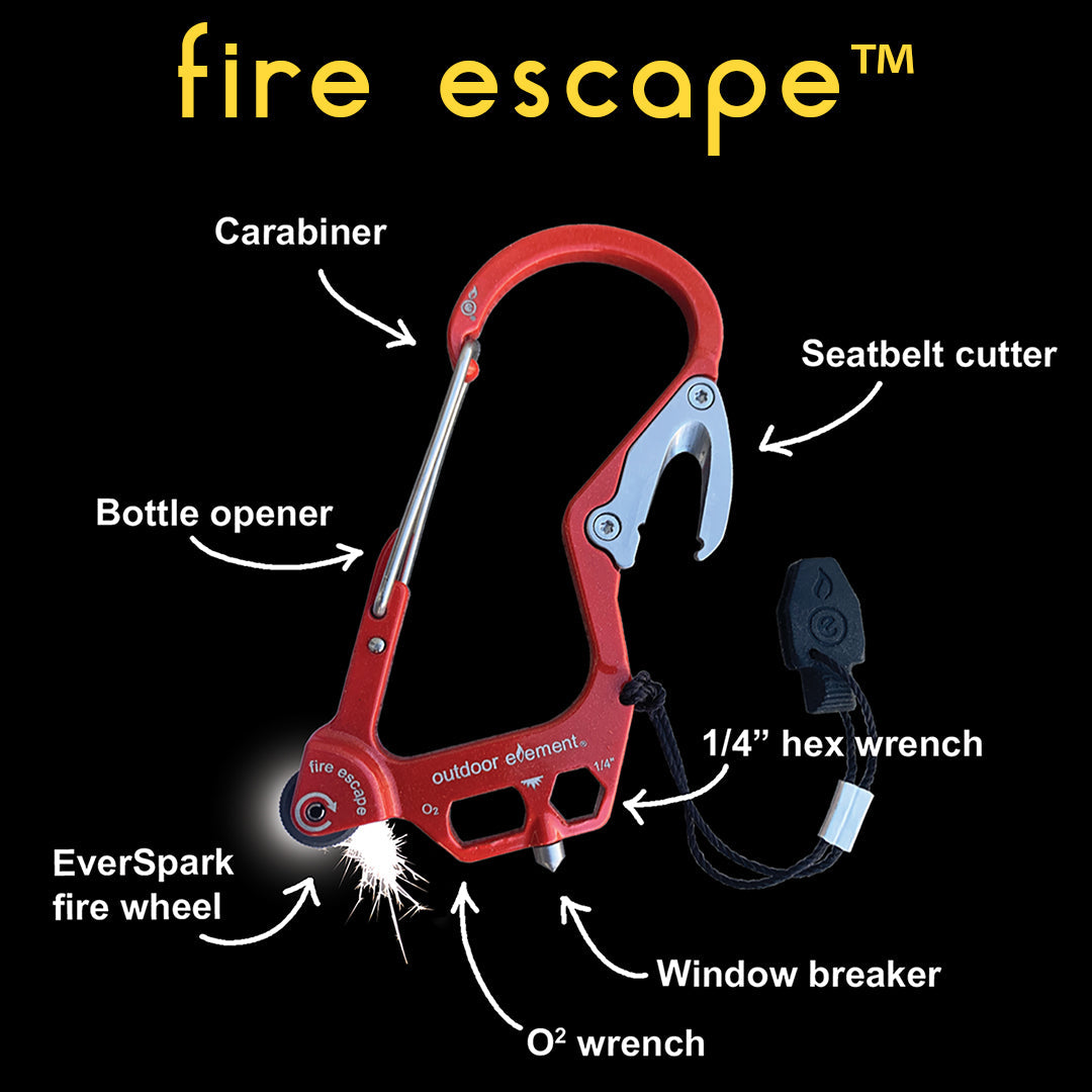 Fire Escape: Fire-Starting Multitool Carabiner