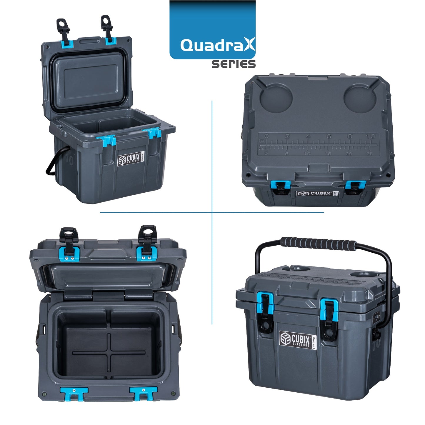 QuadraX 10QT Personal Cooler – Rotomolded Hard Cooler with 72-Hr Ice Retention & Lifetime Warranty