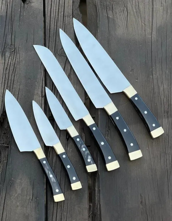 Malika Knives Professional Chef Knife Set with Leather Case