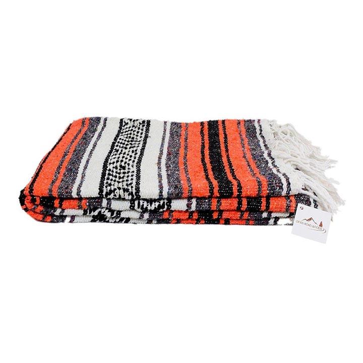 Orange & Black Mexican Falsa Blanket