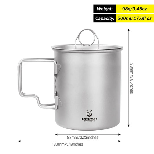 Ultralight Titanium Cup with Lid – 500 ml